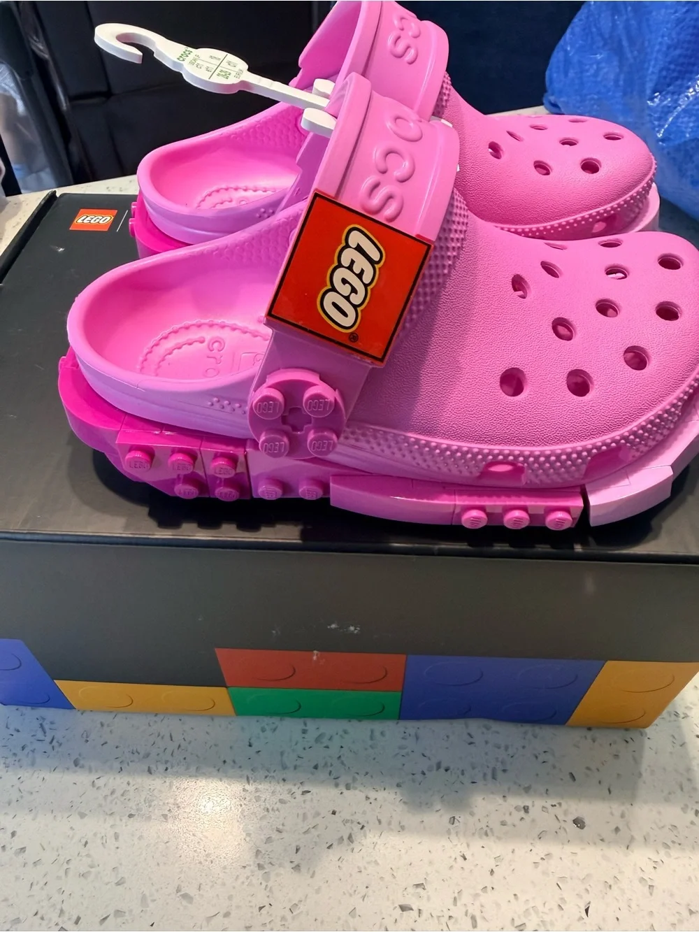CROCS Kids LEGO Classic Clog in Bright Pink
